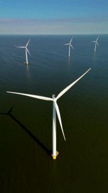 Hava manzarası, bu nefes kesen doğal ortamda yenilenebilir enerjinin hayati önemini vurgulayarak, sakin Hollanda manzarasını noktalayan sayısız yel değirmeni ve türbin sergiliyor.