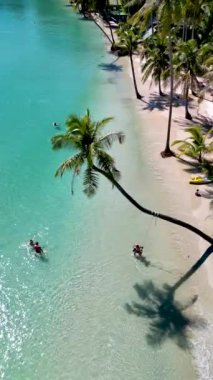 Tayland 'daki Koh Kood Adası' nın huzurlu kıyılarında iki maceraperest, bir salıncak palmiye ağacında sallanırken turkuaz sularda kürek çekiyor..