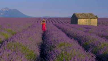 Asyalı kadınlar Fransa 'nın Provence kentindeki canlı lavanta tarlalarında dolaşırken güneş batarken narin mor çiçeklerin üzerine altın bir ışık saçıyor. Doğadaki huzur ve güzelliği tecrübe et..