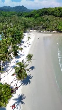 Yumuşak beyaz kumların kristal berrak sularla buluştuğu Koh Kood Adası Tayland 'ın sakin kıyılarını keşfedin. Palmiye ağaçları rüzgarda hafifçe sallanarak rahatlamak için mükemmel bir saklanma yeri oluşturur..