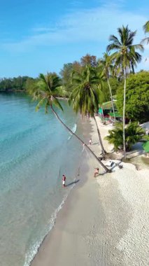 Tayland 'daki Koh Kood Adası' nın el değmemiş sahillerinde rahatlayın. Tropikal bir esinti palmiye ağaçlarını sallarken yumuşak dalgalar kıyıya vurur. Rahatlamak için mükemmel sakin bir atmosfer yaratır..