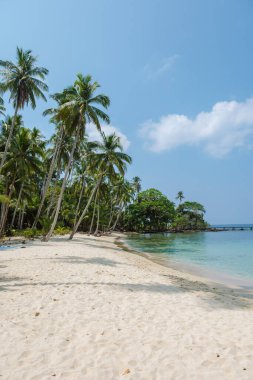 Yumuşak beyaz kum Koh Kood Adası 'nın sakin kıyıları boyunca uzanır. Yumuşak dalgalar kıyıya vururken gür palmiye ağaçları parlak mavi gökyüzünün altında sallanırken, sakin bir tropikal cennet yaratıyor..