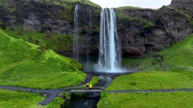 İzlanda yeşilliklerinde yuva yapmış Seljalandsfoss Şelalesinin nefes kesici güzelliğini tecrübe edin..