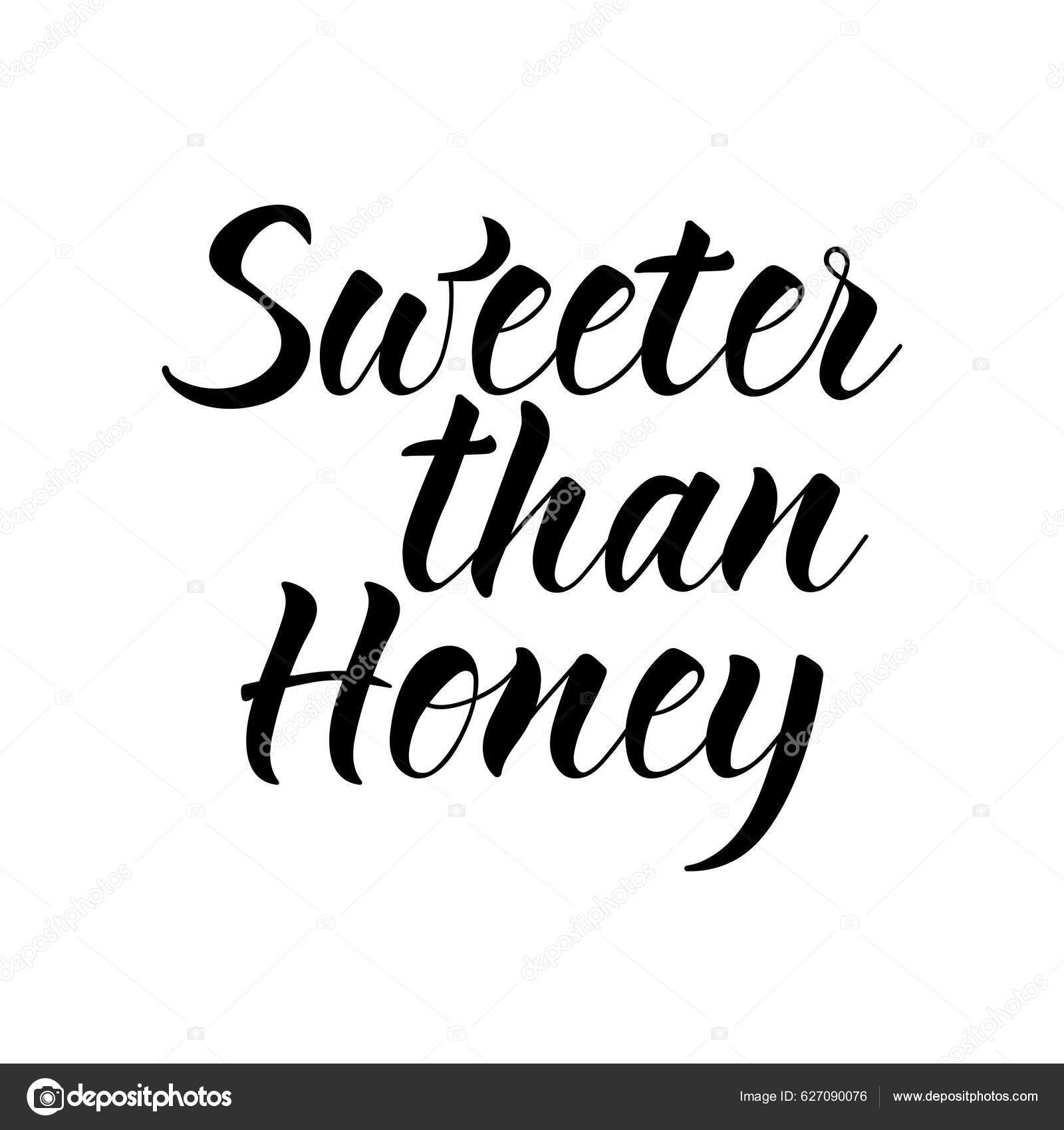 Слаще Меда Письмо Чернильная Иллюстрация Современная Каллиграфия.