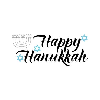 Mutlu Hanuka kartları. Mutlu Hanukkah. Tatil mektupları. Mürekkep illüstrasyonu.