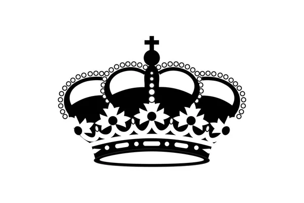 Crown Icon Symbol Silhouette Black Color — Stock Vector