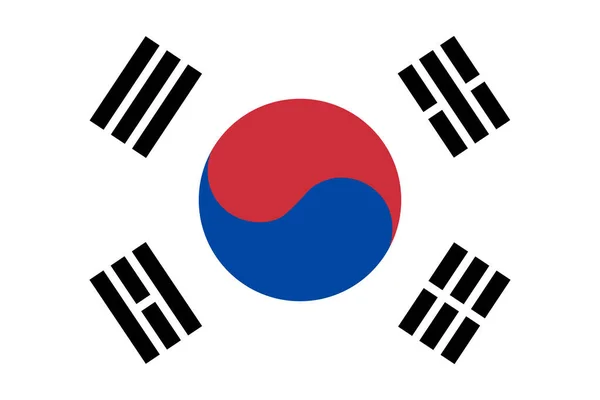 Officiële Nationale Vlag Zuid Korea Achtergrond — Stockvector