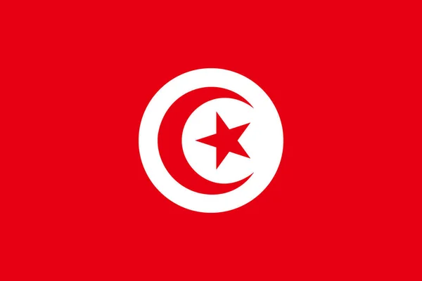 Offizielle Nationalflagge Tunesiens — Stockvektor