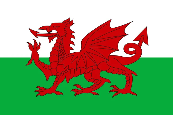 Oficjalna Bandera Walii — Wektor stockowy
