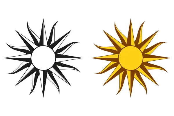 Sonne Symbol Einfaches Design — Stockvektor