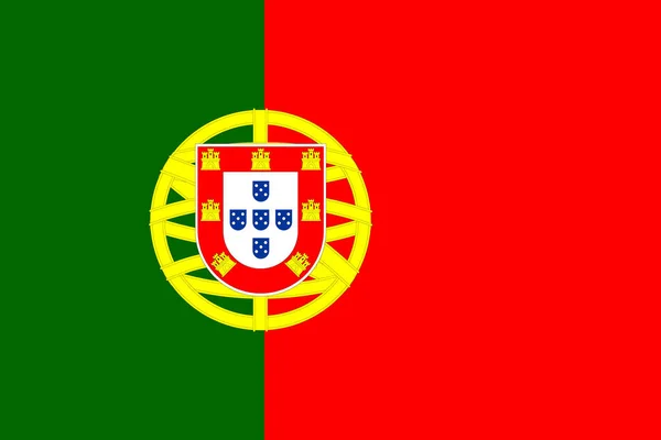 Официальный Национальный Флаг Португалии — стоковый вектор