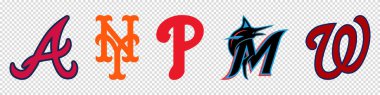 Vinnitsa, Ukrayna - 27 Aralık 2022: MLB Ulusal Lig Doğu Spor Takımı logosu. 