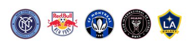 Vinnitsa, Ukrayna - 10 Ocak 2023: Amerikan futbol takımlarının logosu