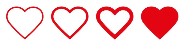 Heart Icon Line Set Simple Design — Stock Vector