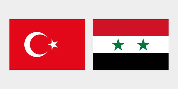 Bandiera Nazionale Siria Turchia Icone — Vettoriale Stock