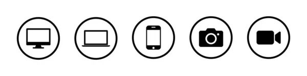 Geräte Icon Setzt Einfaches Design — Stockvektor