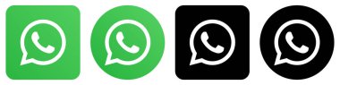 Vinnitsa, Ukrayna - Fabruary 07, 2023: WhatsApp simgesi seti. Vektör editör illüstrasyonu