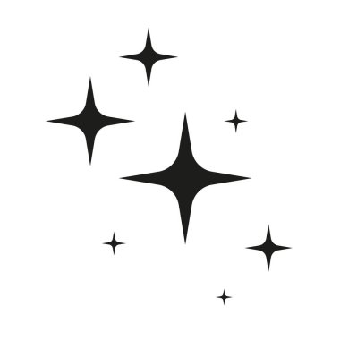 Parıldayan yıldız simgeleri. Simgeleri parlat. Yıldızlar vektör parıldar