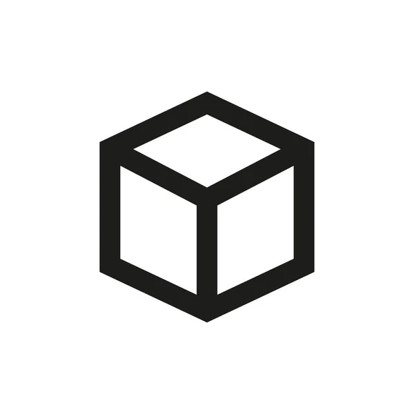 Cube Line Icon Simple Design — Stock Vector