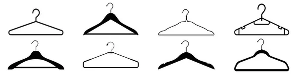 Kleiderbügel Silhouette Symbol Set — Stockvektor