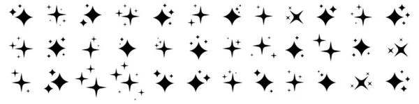 Iconos Estrellas Chispeantes Iconos Brillantes Estrellas Brilla Vector — Archivo Imágenes Vectoriales