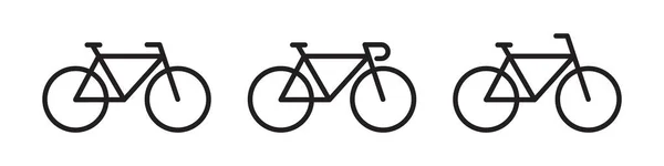 自転車アイコンセットラインスタイルシンプルなデザイン — ストックベクタ