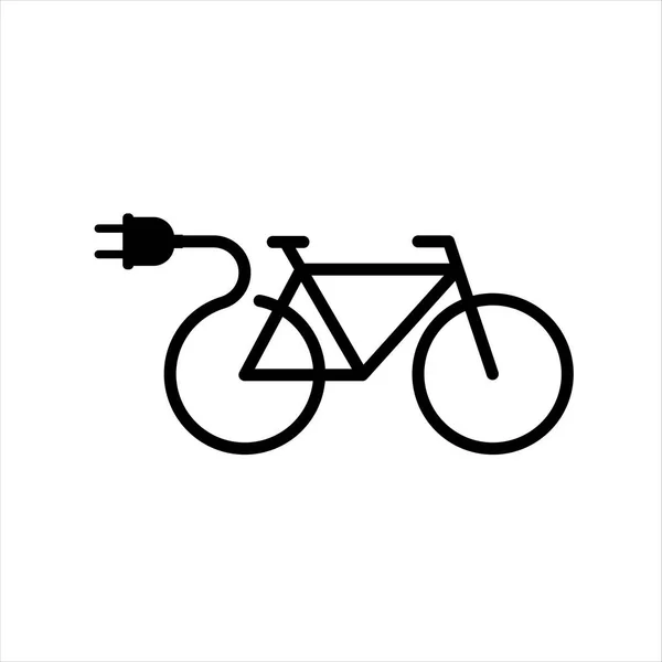 Electro Bicycle Icon Line Style — Stock Vector