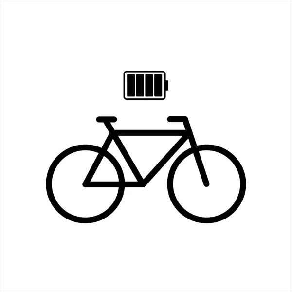 電動自転車アイコンラインスタイル — ストックベクタ