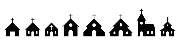 Kirchliche Ikone Setzte Schlichtes Design — Stockvektor