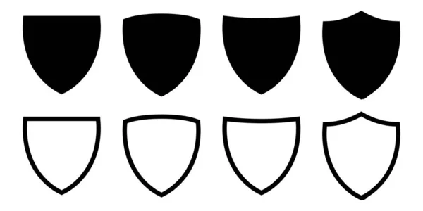 Conjunto Iconos Escudo Diferentes Escudos Formas — Vector de stock