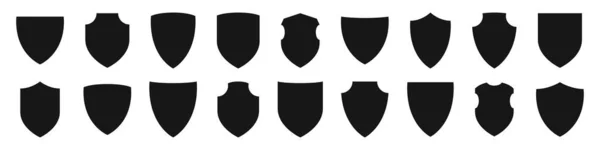 Conjunto Iconos Escudo Diferentes Escudos Formas — Archivo Imágenes Vectoriales