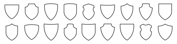 Conjunto Iconos Escudo Diferentes Escudos Formas — Vector de stock