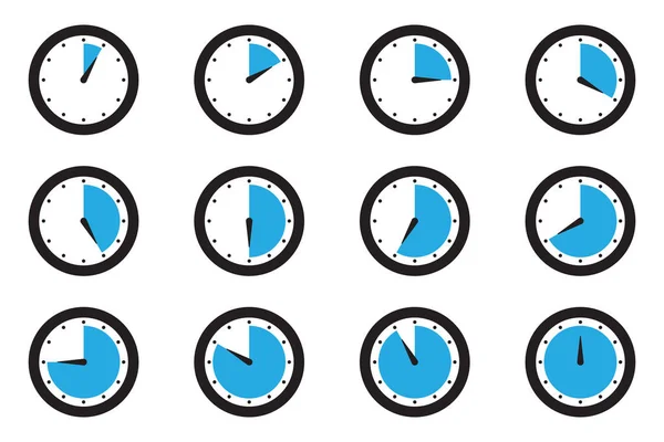 Ikona Zegarka Czasowego Zestaw Prosty Design — Wektor stockowy