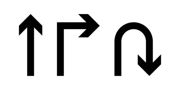 矢印アイコンセットシンプルなデザイン 3つの異なる矢印 — ストックベクタ