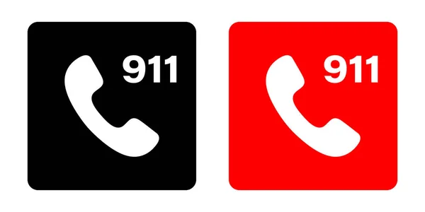 911 Símbolo Ícone Aparelho Design Simples — Vetor de Stock