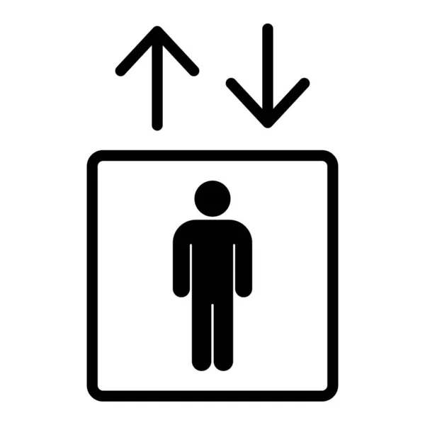 Ascenseur Ascenseur Icône Homme Flèches Vers Bas Icônes Ascenseur Ascenseur — Image vectorielle