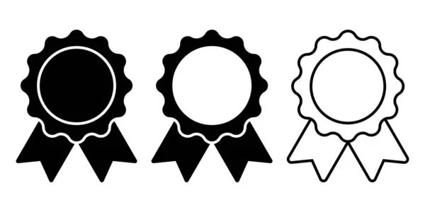 Σήμα Κορδέλες Ροζέτα Μετάλλιο Ποιότητα Νικητήριο Σύνολο Εικονιδίων — Διανυσματικό Αρχείο