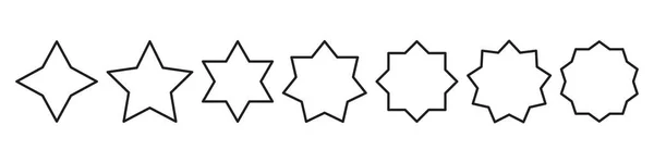 異なる星のアイコンサインセット — ストックベクタ