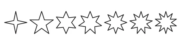 Diferentes Estrellas Icono Signo Conjunto — Vector de stock