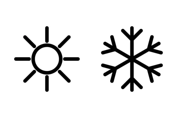 Иконы Солнца Снежинки Концепция Температуры — стоковый вектор