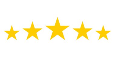 Derecelendirme yıldızı simgesi. Müşteri derecelendirme geri bildirimi