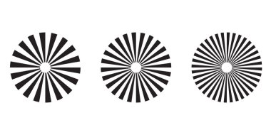 Işın simgesi seti Güneş patlaması elementi radyal çizgiler ayarlandı. 
