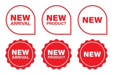 Yeni ürün, Varış etiketi etiket simgesi seti
