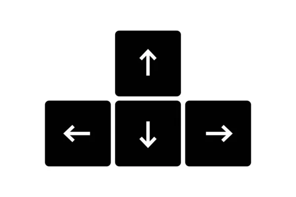 Teclados Botones Flecha Icono Conjunto — Vector de stock