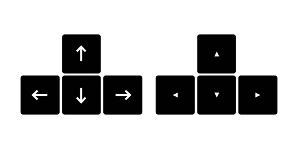 Teclados Botones Flecha Icono Conjunto — Vector de stock