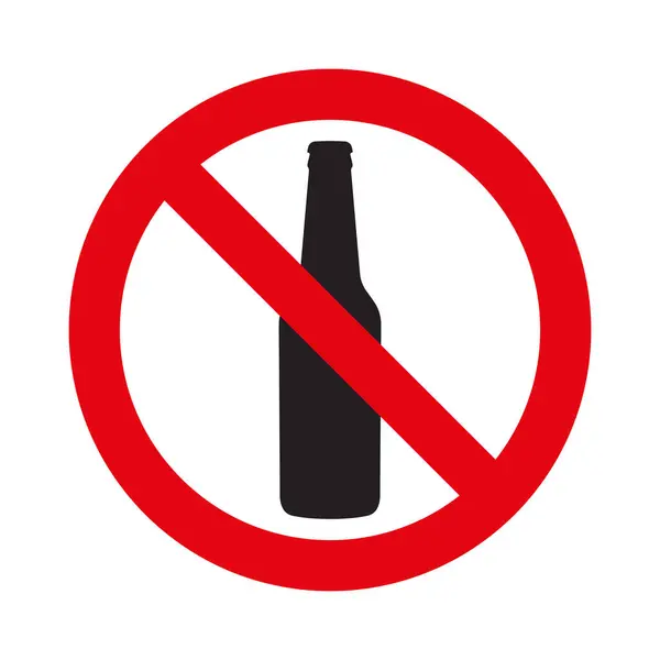 禁止ボトルアイコンサインシンプルなデザイン — ストックベクタ