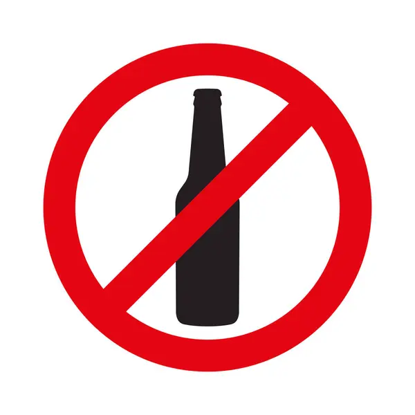 Prohibited Bottle Icon Sign Simple Design — Stock Vector