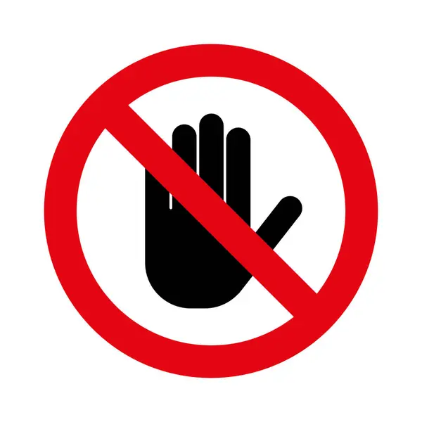Prohibited Hand Sign Icon Symbol — Stock Vector