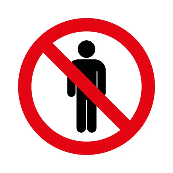 Prohibido Detener Los Hombres Gente Signo Icono — Vector de stock