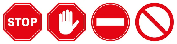 Stop Sign Icon Set Simple Design — Stock Vector